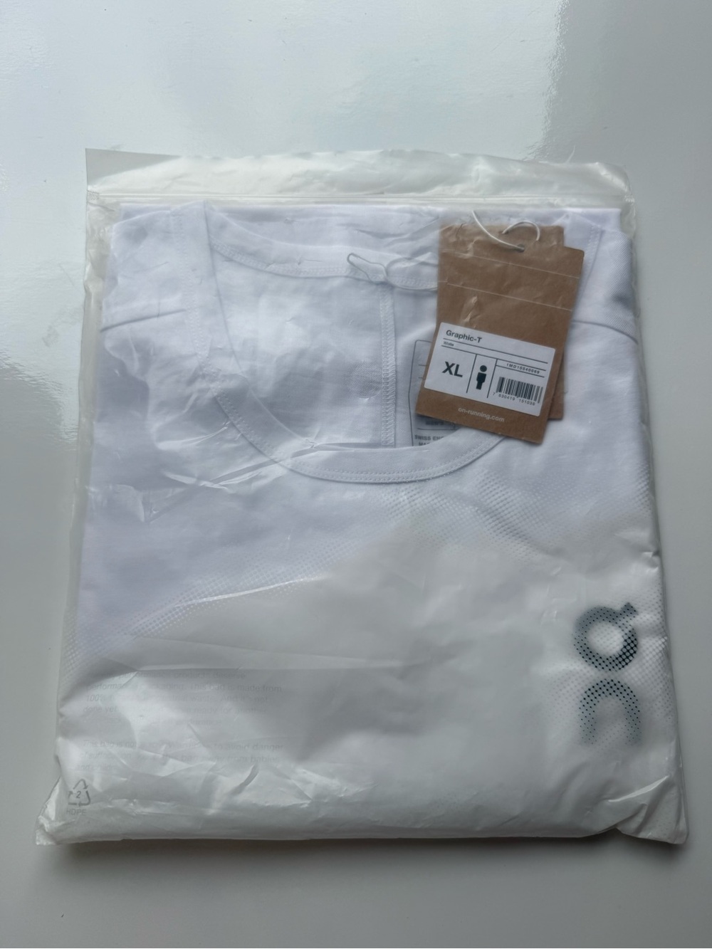 On Running White Crewneck Tee with Black On Logo